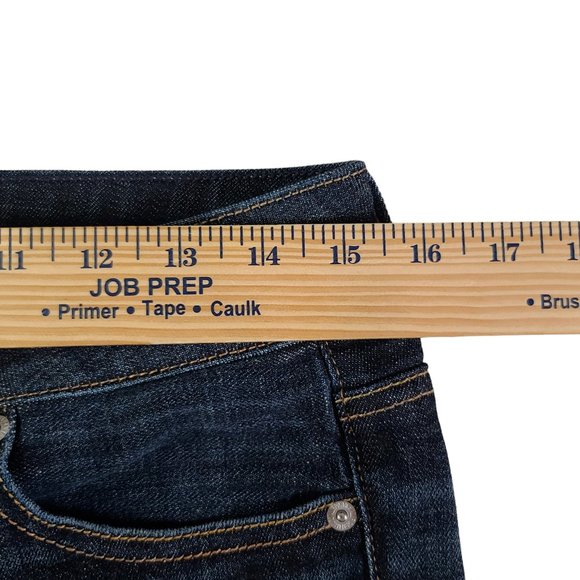 American Eagle Jeans Women 8 31x25 Artist Crop Stretch Low Rise Dark Blue Denim - Picture 10 of 13